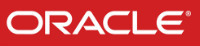 Oracle Corporation's logo - white, on a red banner