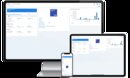A cross-device overview of  a SYSPRO supplier account query. The 'links' include invoices, payments, purchase orders, goods received,  return to supplier, registered invoices/notes and  remittance info. 